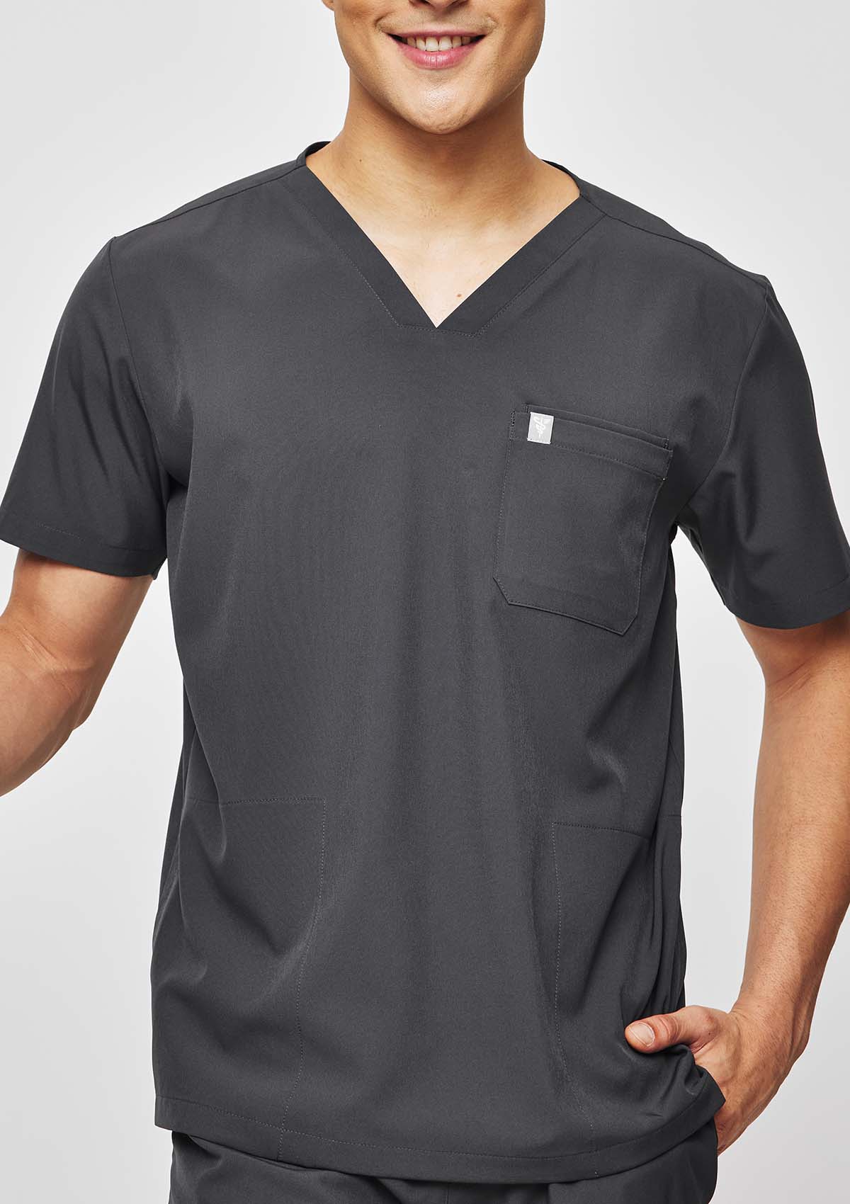 4-Pocket MoveTech® Scrub Top - Men / Graphite