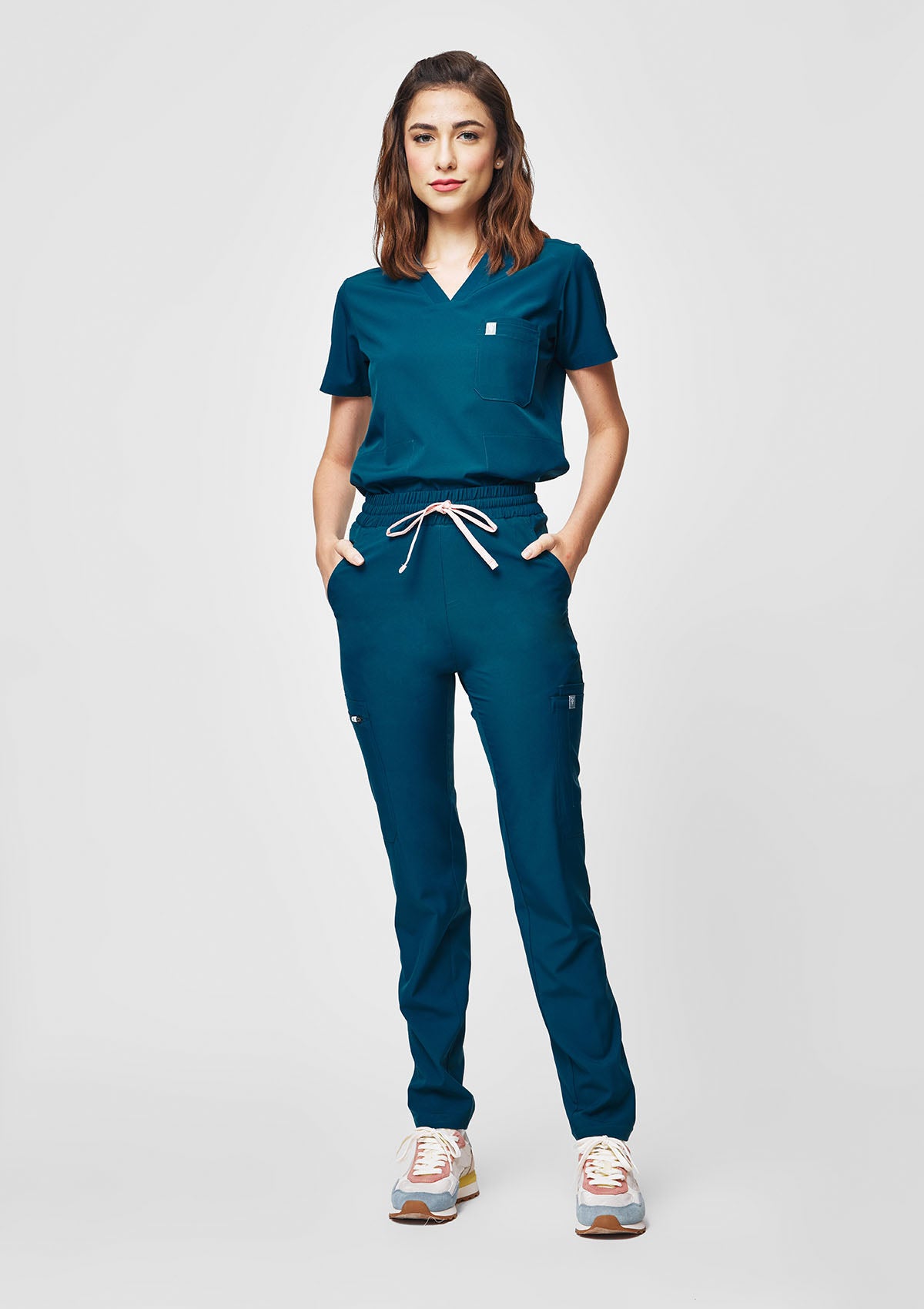 4-Pocket MoveTech® Scrub Top - Women / Pacific Tide